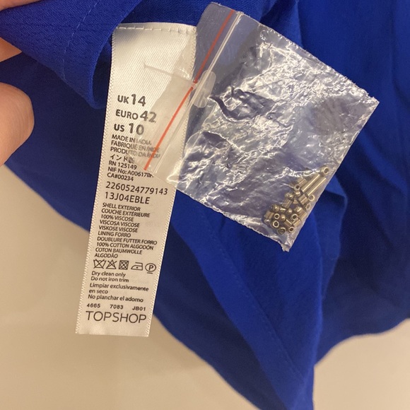Topshop Royal Blue embroidered detail top Size 14 NWOT - Picture 6 of 6